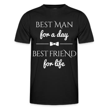 Best Man Bester Trauzeuge Sprüche Geschenk Männer - Männer Funktions-T-Shirt - Schwarz - Vorne - AI Model Male 178 dark (178cm)