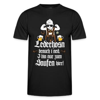 Trachten Shirt Bier Saufen Party Feier - Männer Funktions-T-Shirt - Schwarz - Vorne - AI Model Male 178 dark (178cm)