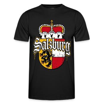 Salzburg Wappen Salzburger Patriot - Männer Funktions-T-Shirt - Schwarz - Vorne - AI Model Male 178 dark (178cm)
