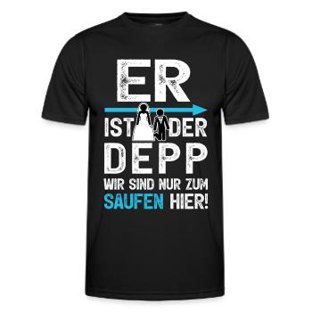 JGA Männer Shirts Junggesellenabschied Herren - Männer Funktions-T-Shirt - Schwarz - Vorne - AI Model Male 178 dark (178cm)