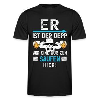 JGA Männer T-Shirt Junggesellenabschied Poltern - Männer Funktions-T-Shirt - Schwarz - Vorne - AI Model Male 178 dark (178cm)