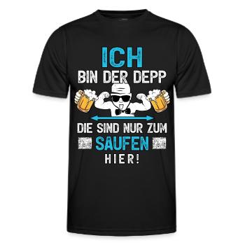 JGA T-Shirt Bräutigam Kostüm Ich heirate Saufen - Männer Funktions-T-Shirt - Schwarz - Vorne - AI Model Male 178 dark (178cm)
