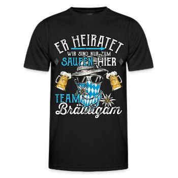 JGA Männer T-Shirt Team Bräutigam Poltern Polterer - Männer Funktions-T-Shirt - Schwarz - Vorne - AI Model Male 178 dark (178cm)