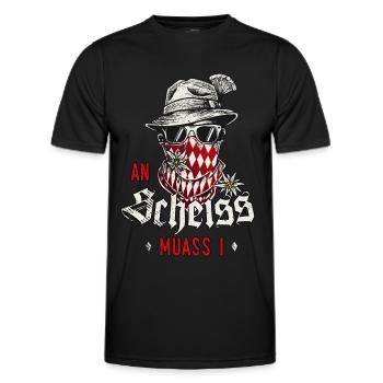 Grantler T-Shirt Trachtenshirt Herren - Männer Funktions-T-Shirt - Schwarz - Vorne - AI Model Male 178 dark (178cm)
