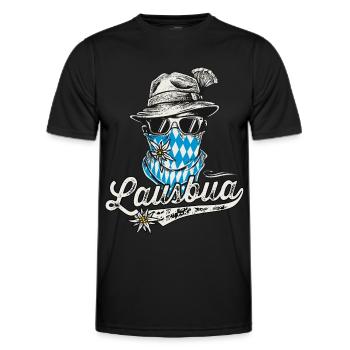 Trachtenshirt Herren T-Shirt Lausbua - Männer Funktions-T-Shirt - Schwarz - Vorne - AI Model Male 178 dark (178cm)