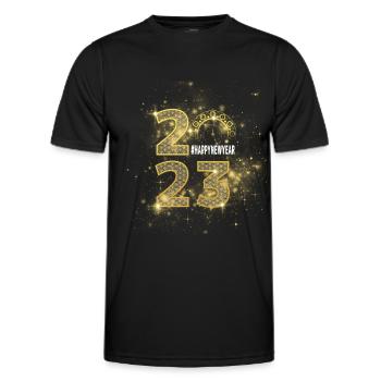 Nouvel An heureux Nouvel An Idée cadeau du réveillon du Nouvel An - T-shirt sport Homme - noir - Devant - AI Model Male 178 dark (178cm)
