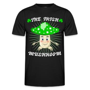 The Irish Mushroom, Funny Mushrooms Design - Men's Functional T-Shirt - black - Front - AI Model Male 178 dark (178cm)