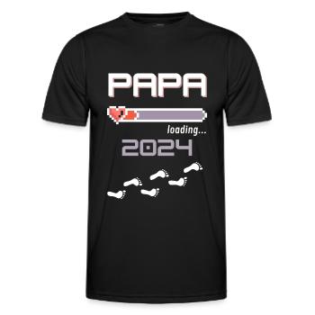 Papa 2024 loading... - Männer Funktions-T-Shirt - Schwarz - Vorne - AI Model Male 178 dark (178cm)