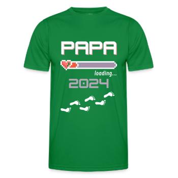 Papa 2024 chargement... - T-shirt sport Homme - vert - Devant - AI Model Male 178 dark (178cm)