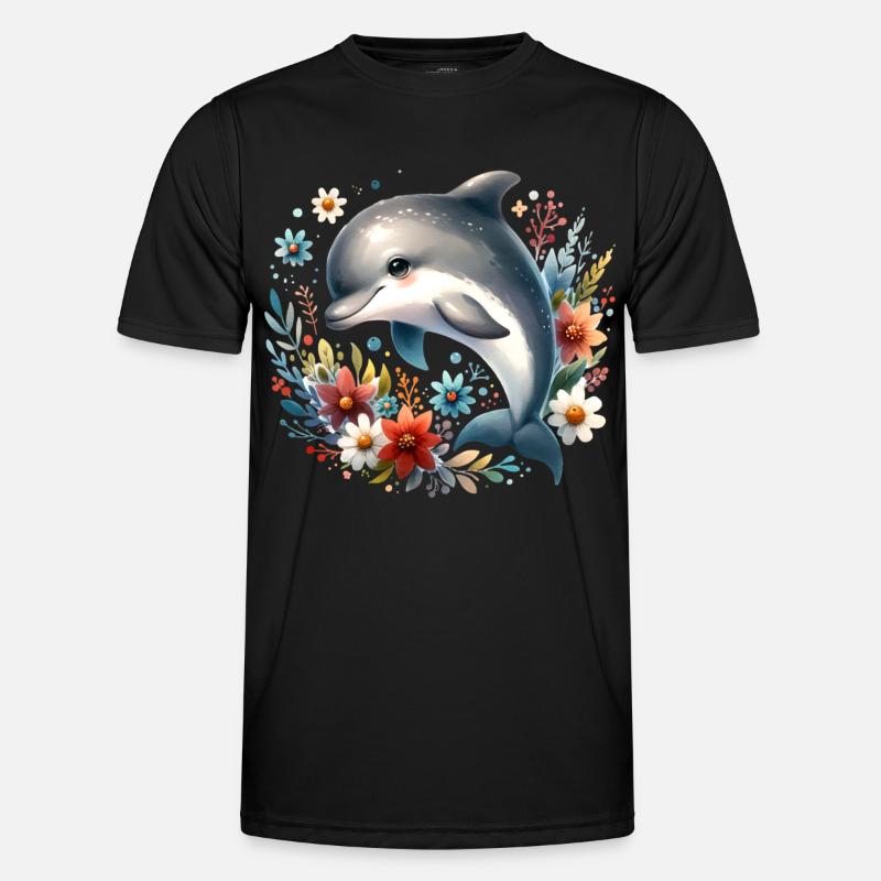 Delfin - Männer Funktions-T-Shirt - Schwarz