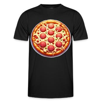 Pizza - Männer Funktions-T-Shirt - Schwarz - Vorne - AI Model Male 178 dark (178cm)