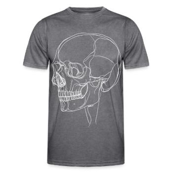Une ligne Crâne - T-shirt sport Homme - mélange sombre  - Devant - AI Model Male 178 dark (178cm)