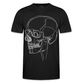 One line Skull - Men's Functional T-Shirt - black - Front - AI Model Male 178 dark (178cm)