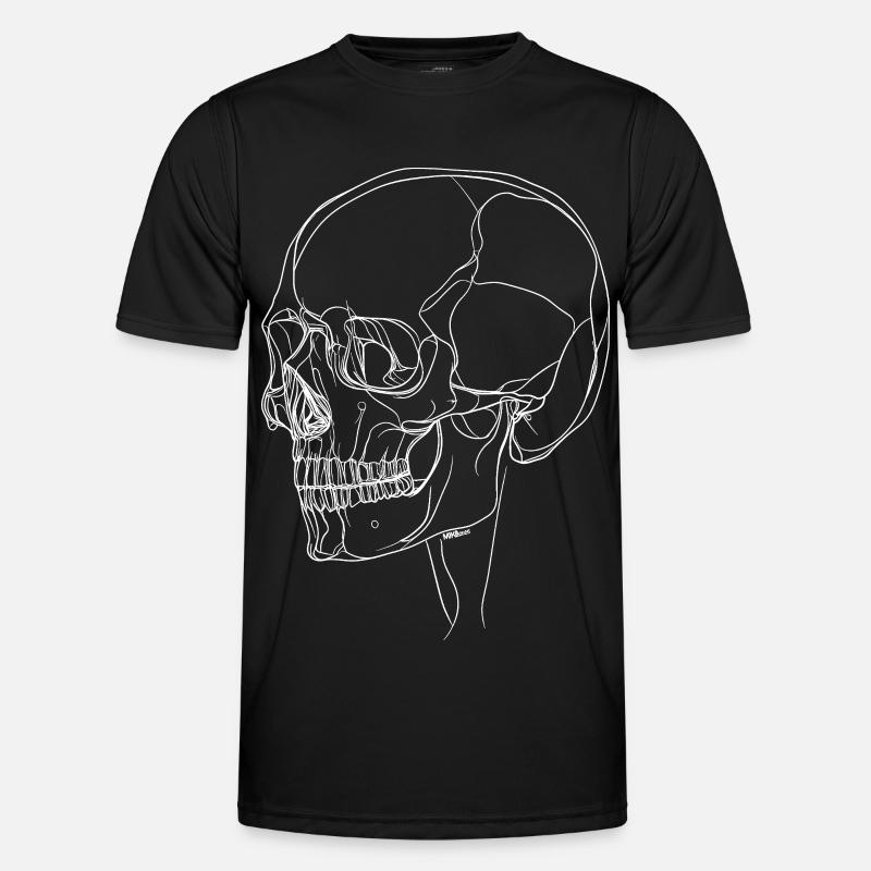 One line Skull - Men's Functional T-Shirt - black