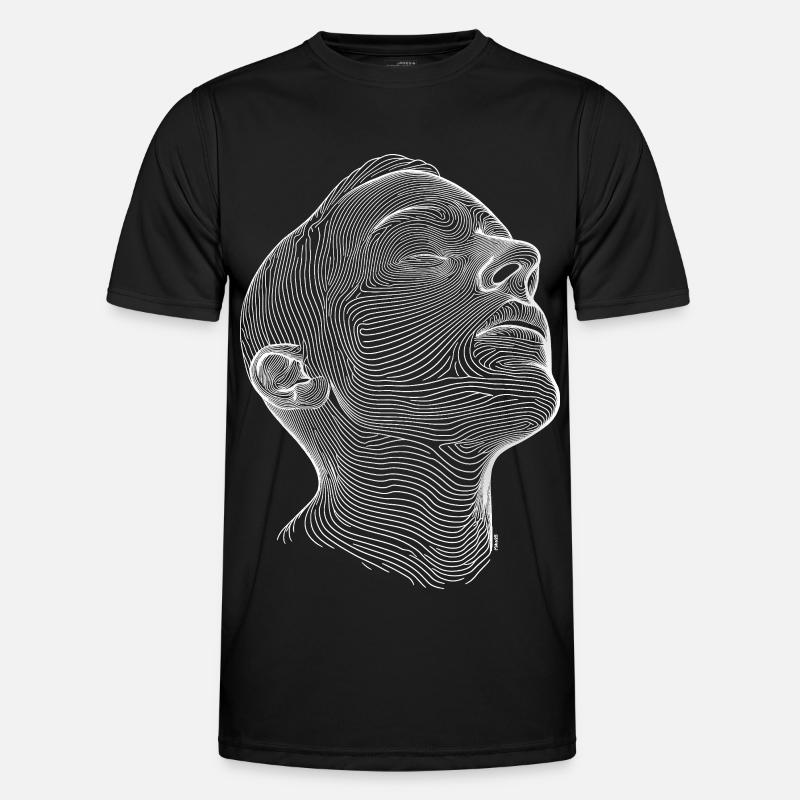 3d head - Männer Funktions-T-Shirt - Schwarz