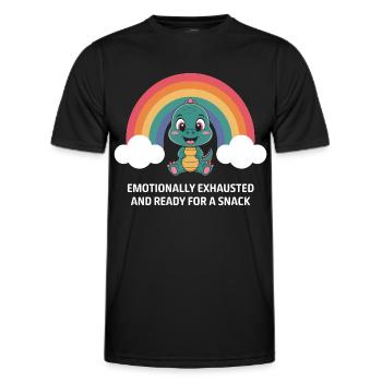 Emotional exhaustion and snacks - Men's Functional T-Shirt - black - Front - AI Model Male 178 dark (178cm)