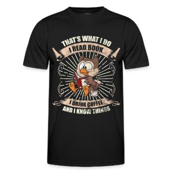 Read Book Book Book Book Books Sayings - Men's Functional T-Shirt - black - Front - AI Model Male 178 dark (178cm)