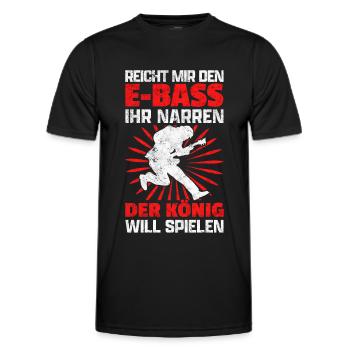 Reicht mir den E-Bass lustiger Bassist Spruch - Männer Funktions-T-Shirt - Schwarz - Vorne - AI Model Male 178 dark (178cm)