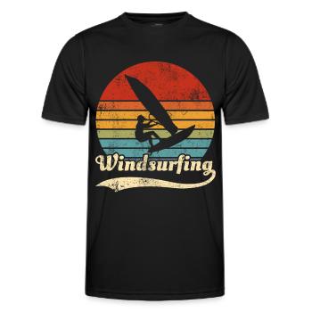 Windsurfing Windsurfer Retro Idée cadeau - T-shirt sport Homme - noir - Devant - AI Model Male 178 dark (178cm)
