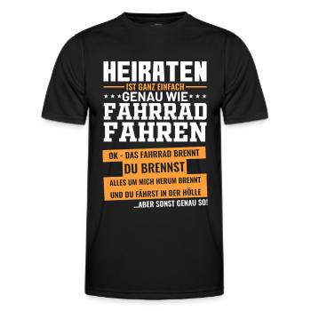 Lustige Heiraten Antrag Hochzeits Sprüche - Männer Funktions-T-Shirt - Schwarz - Vorne - AI Model Male 178 dark (178cm)