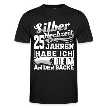 Mariage d’argent Mariage mariage homme idée cadeau - T-shirt sport Homme - noir - Devant - AI Model Male 178 dark (178cm)