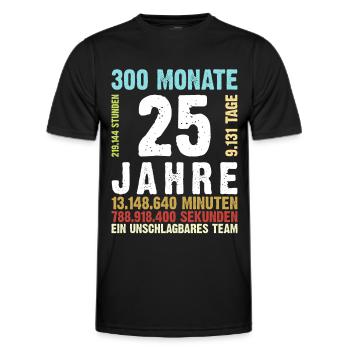 Silver Wedding 25th Year Wedding Anniversary Retro Style - Men's Functional T-Shirt - black - Front - AI Model Male 178 dark (178cm)