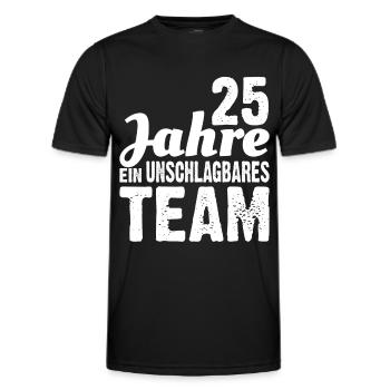 Silver Wedding | 25 years an unbeatable team - Men's Functional T-Shirt - black - Front - AI Model Male 178 dark (178cm)