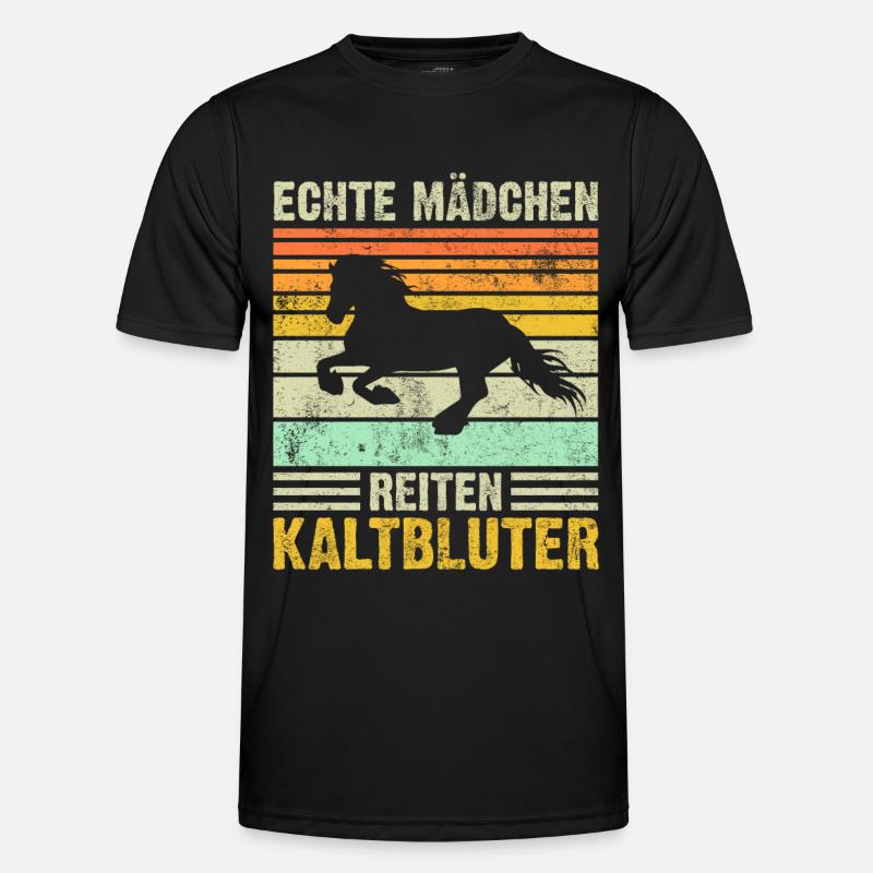 Kaltblüter Kaltblut Pferd Reiter Geschenk - Männer Funktions-T-Shirt - Schwarz