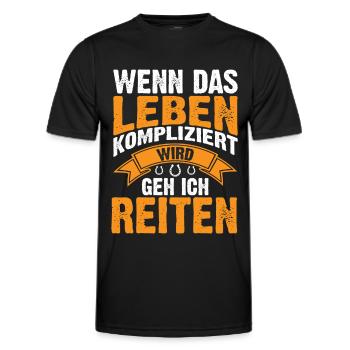 Pferd Kaltblut Reiten Reiter Sprüche Geschenkidee - Männer Funktions-T-Shirt - Schwarz - Vorne - AI Model Male 178 dark (178cm)