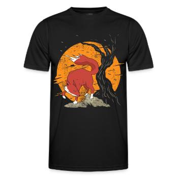 Kitsune Aesthetic Anime Gifts - Men's Functional T-Shirt - black - Front - AI Model Male 178 dark (178cm)