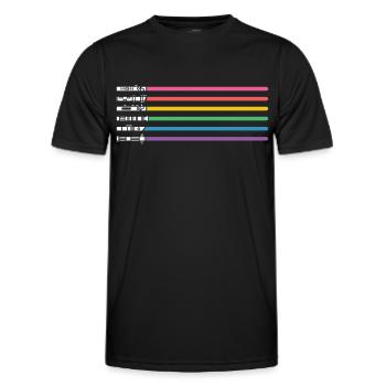 LGBT CSD Gay Pride Regenbogen Lichtschwert - Männer Funktions-T-Shirt - Schwarz - Vorne - AI Model Male 178 dark (178cm)