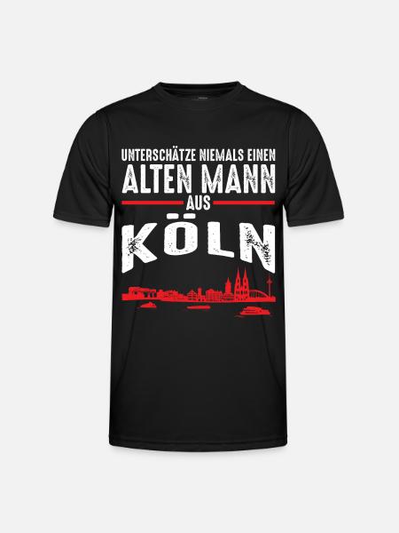Köln Kölner lustiges alter Mann Geschenk - Männer Funktions-T-Shirt - Schwarz