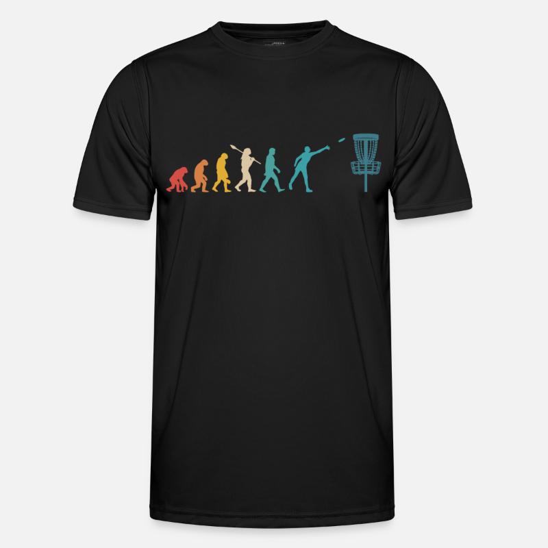 Discgolf Disc Golf Retro Vintage Evolution - Männer Funktions-T-Shirt - Schwarz
