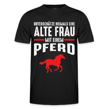 Reiterin Pferd Reiten Reitsport Pferdesprüche - Männer Funktions-T-Shirt - Schwarz - Vorne - AI Model Male 178 dark (178cm)
