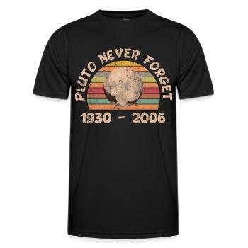 Pluto | Vintage Never Forget Pluto - Men's Functional T-Shirt - black - Front - AI Model Male 178 dark (178cm)