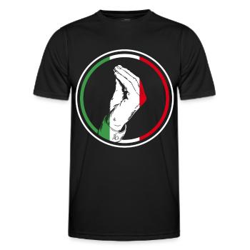Italien Geste italienischer Gruß - Männer Funktions-T-Shirt - Schwarz - Vorne - AI Model Male 178 dark (178cm)