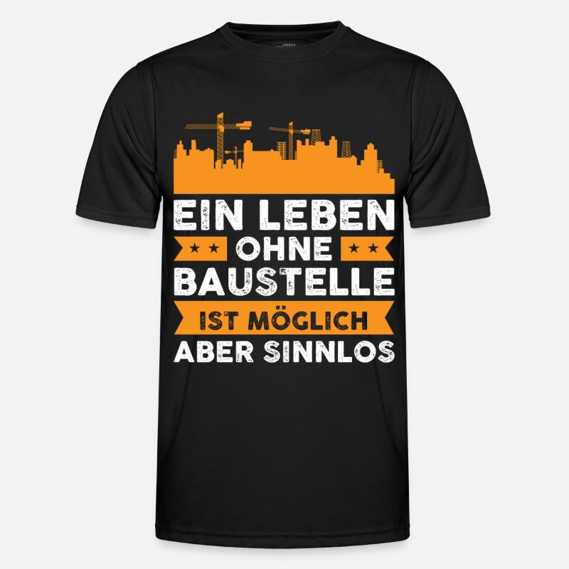 Bauleiter Geschenkidee Baustelle Geschenk - Männer Funktions-T-Shirt - Schwarz