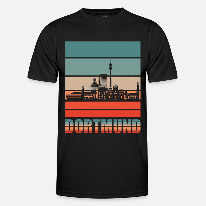 Dortmund Dortmunder Skyline Geschenkidee - Männer Funktions-T-Shirt - Schwarz