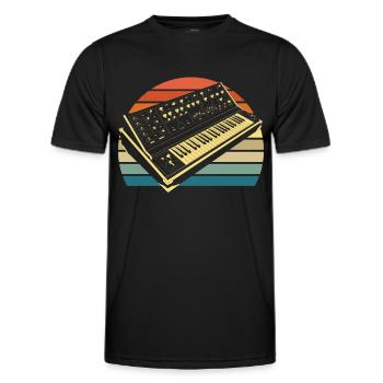 Analog Retro Synthesizer Geschenk - Männer Funktions-T-Shirt - Schwarz - Vorne - AI Model Male 178 dark (178cm)