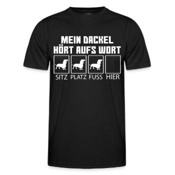 Dackel Geschenke - Männer Funktions-T-Shirt - Schwarz - Vorne - AI Model Male 178 dark (178cm)