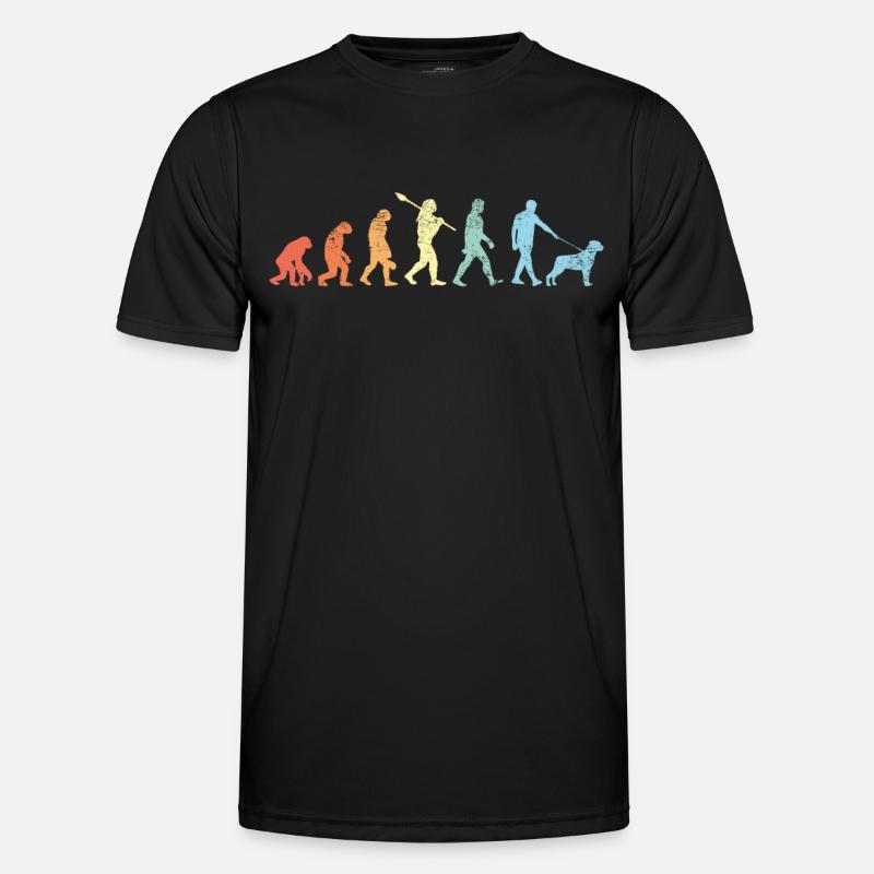 Retro Rottweiler Evolution Männer Funktions-T-Shirt