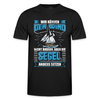 Segelboot Segel Segeln Segler - Männer Funktions-T-Shirt - Schwarz - Vorne - AI Model Male 178 dark (178cm)