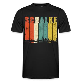 Gelsenkirchen Schalke Ruhrpott Ruhrgebiet Retro - Männer Funktions-T-Shirt - Schwarz - Vorne - AI Model Male 178 dark (178cm)