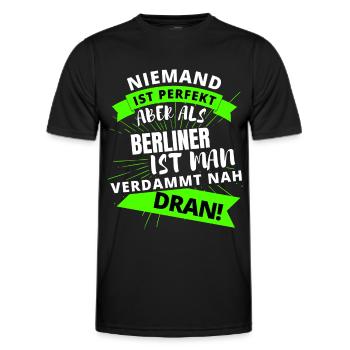 Berlin , Berliner , Hauptstadt, BERLIN Deutschland - Männer Funktions-T-Shirt - Schwarz - Vorne - AI Model Male 178 dark (178cm)