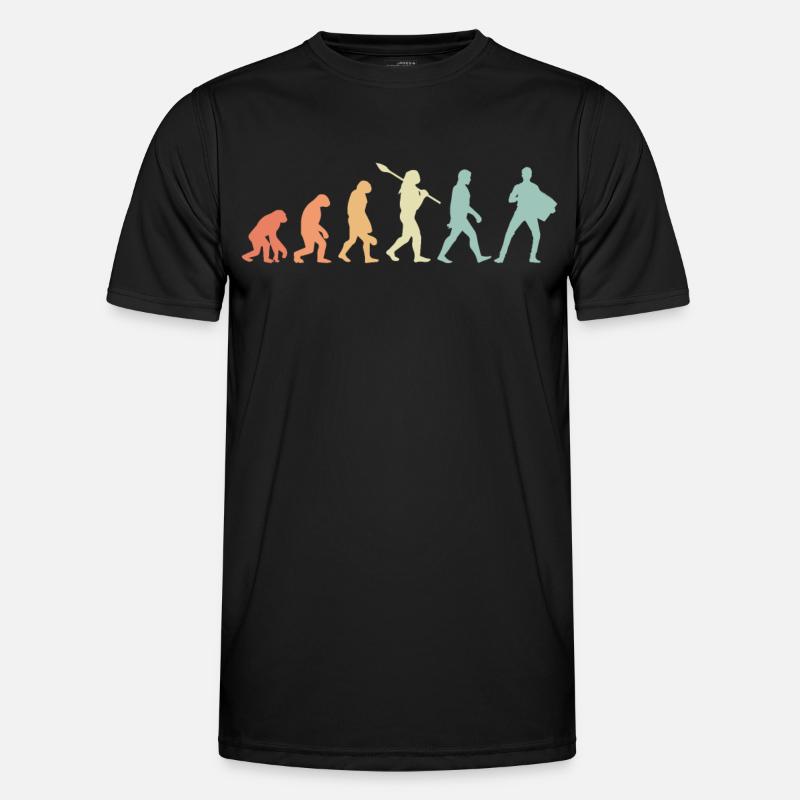 Akkordeon Retro Evolution - Männer Funktions-T-Shirt - Schwarz