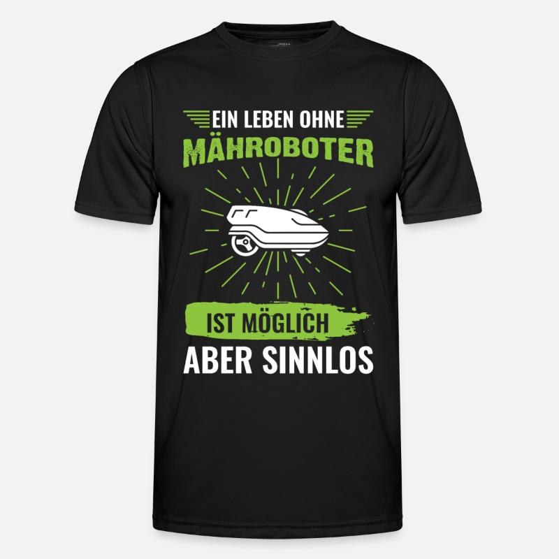 Mähroboter Spruch Männer Funktions-T-Shirt