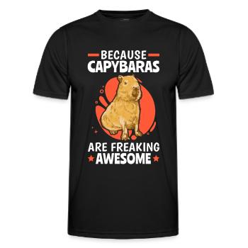 Capybara are fantastic South America capybara - Men's Functional T-Shirt - black - Front - AI Model Male 178 dark (178cm)