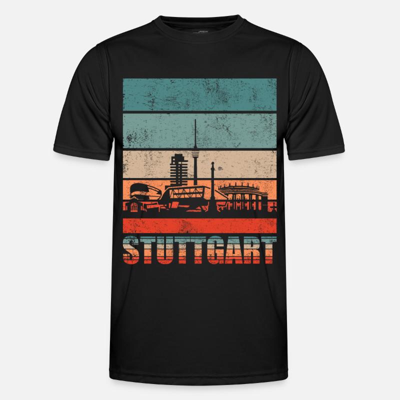 Stuttgart Skyline Geschenkidee Männer Funktions-T-Shirt