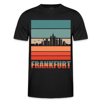 Frankfurt | Frankfurt Skyline - Männer Funktions-T-Shirt - Schwarz - Vorne - AI Model Male 178 dark (178cm)