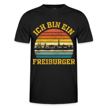 Stadt & Heimat | Freiburg - Ich bin Freiburger - Männer Funktions-T-Shirt - Schwarz - Vorne - AI Model Male 178 dark (178cm)